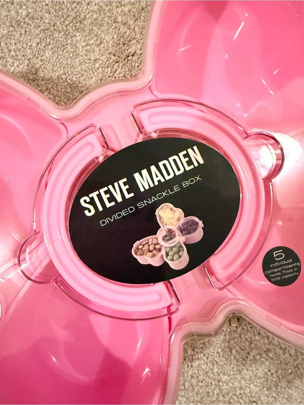 🦋Steve Madden Pink BUTTERFLY -Shaped Divided Snack Box